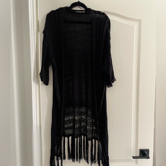 Boho-style long knit cardigan - Picture 1 of 1